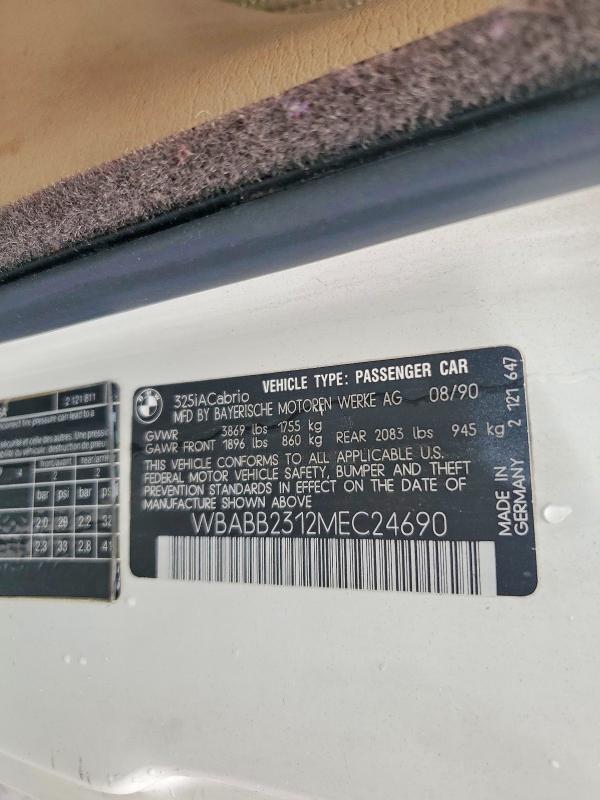 Продажа на аукционе авто 1991 Bmw 325, vin: WBABB2312MEC24690, номер лота: 70151256