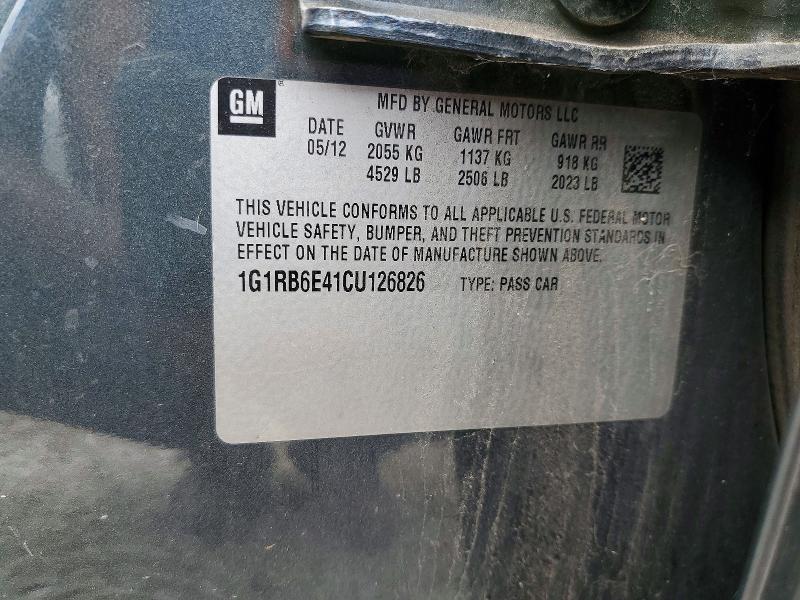 Aukcja sprzedaży 2012 Chevrolet Volt, vin: 1G1RB6E41CU126826, numer aukcji: 66136276