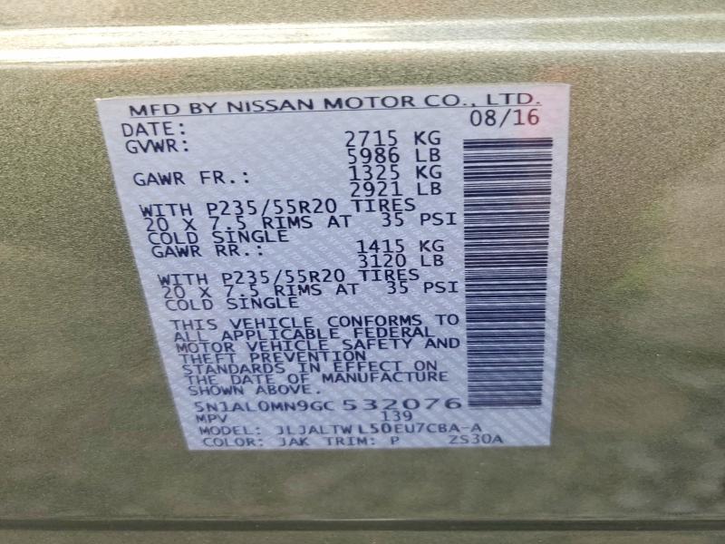 Продаж на аукціоні авто 2016 Infiniti Qx60, vin: 5N1AL0MN9GC532076, номер лоту: 67835336