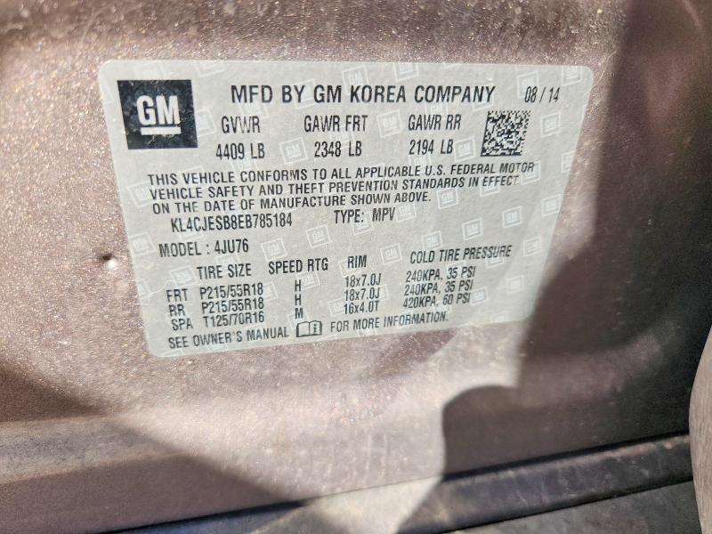68156666 :رقم المزاد ، KL4CJESB8EB785184 vin ، 2014 Buick Encore مزاد بيع