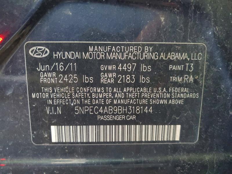 Продаж на аукціоні авто 2011 Hyundai Sonata, vin: 5NPEC4AB9BH318144, номер лоту: 67728086