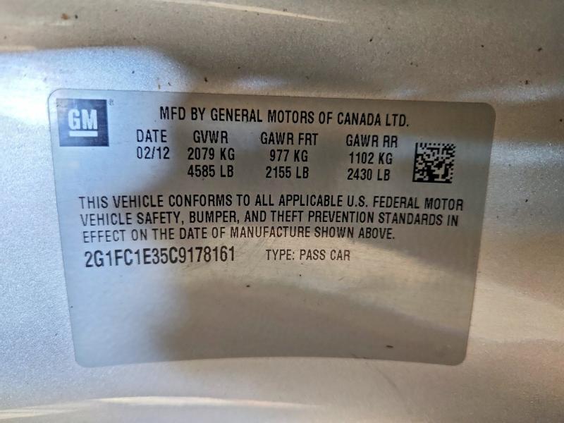 68764366 :رقم المزاد ، 2G1FC1E35C9178161 vin ، 2012 Chevrolet Camaro مزاد بيع