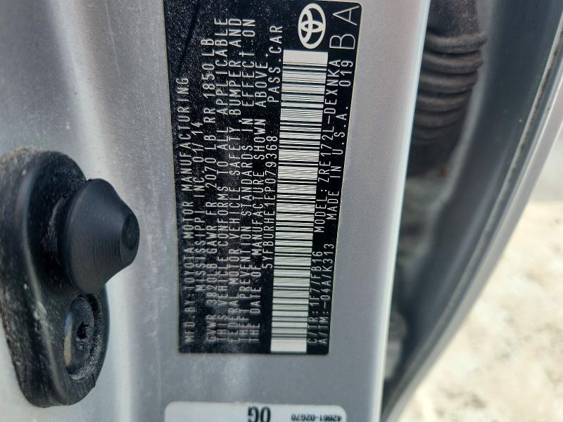 2014 Toyota Corolla მანქანა იყიდება აუქციონზე, vin: 5YFBURHE1EP079368, აუქციონის ნომერი: 70843476