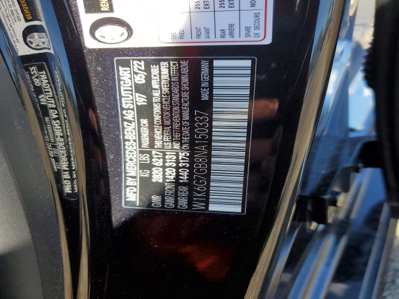 Aukcja sprzedaży 2022 Mercedes-benz S, vin: W1K6G7GB8NA150337, numer aukcji: 68281996
