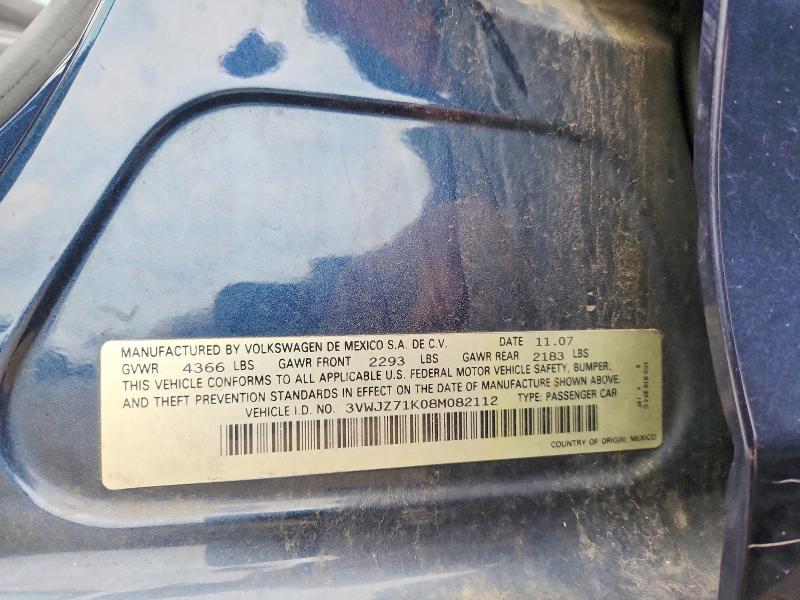 Продажа на аукционе авто 2008 Volkswagen Jetta, vin: 3VWJZ71K08M082112, номер лота: 67803766