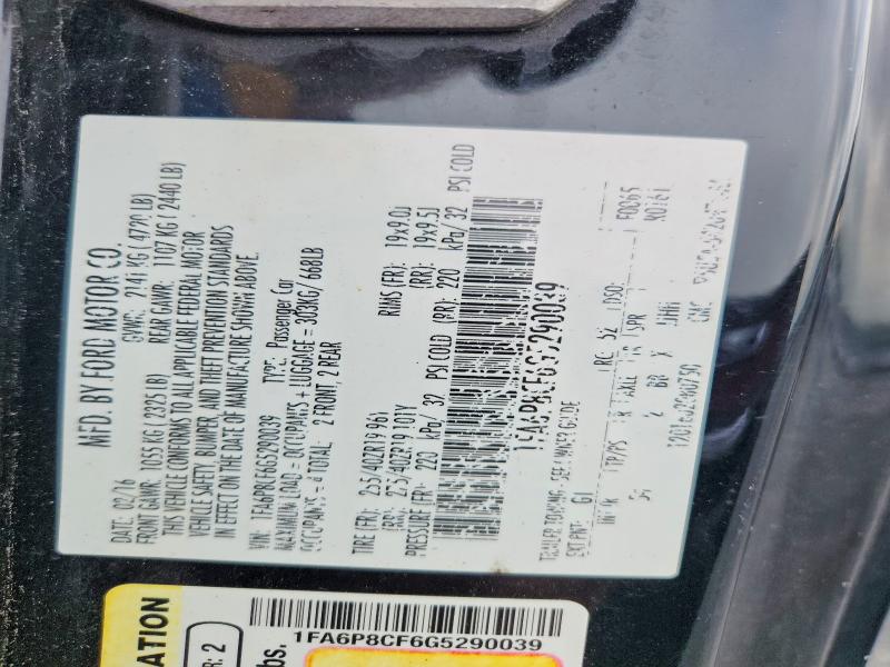 2016 Ford Mustang მანქანა იყიდება აუქციონზე, vin: 1FA6P8CF6G5290039, აუქციონის ნომერი: 69084666