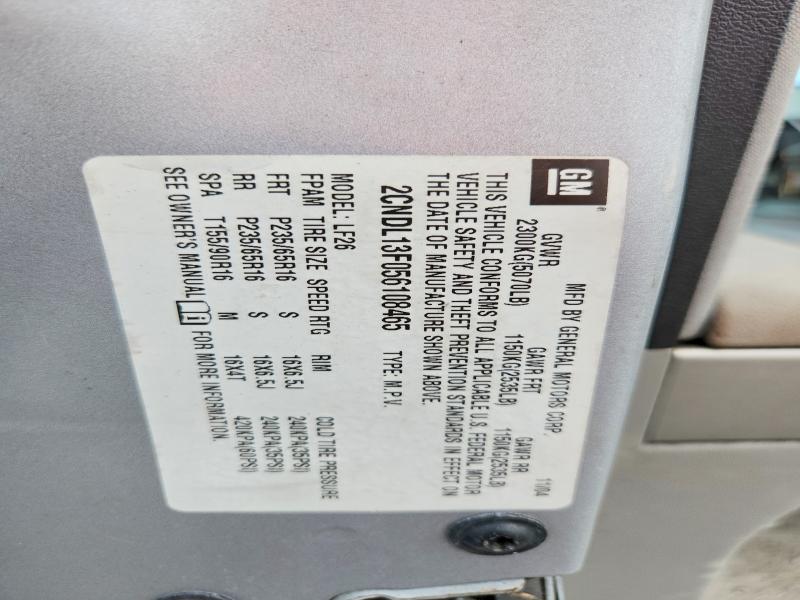 Продаж на аукціоні авто 2005 Chevrolet Equinox, vin: 2CNDL13F056108465, номер лоту: 70992786