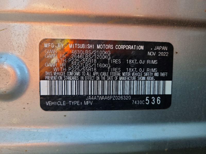 Aukcja sprzedaży 2023 Mitsubishi Eclipse Cross, vin: JA4ATWAA6PZ026320, numer aukcji: 69354136