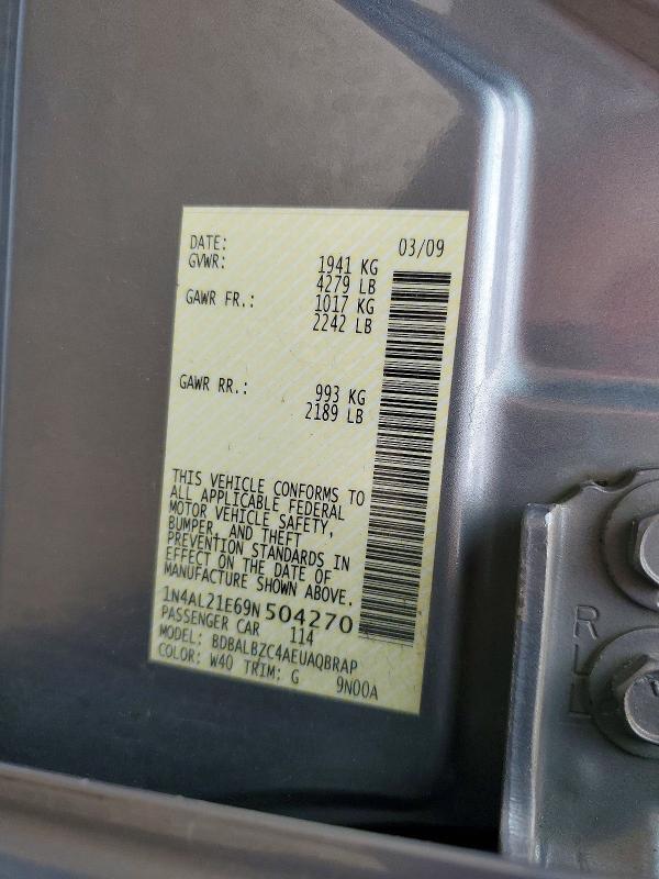 69121956 :رقم المزاد ، 1N4AL21E69N504270 vin ، 2009 Nissan Altima مزاد بيع