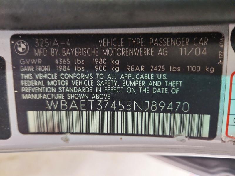 Продажа на аукционе авто 2005 Bmw 325, vin: WBAET37455NJ89470, номер лота: 70420306