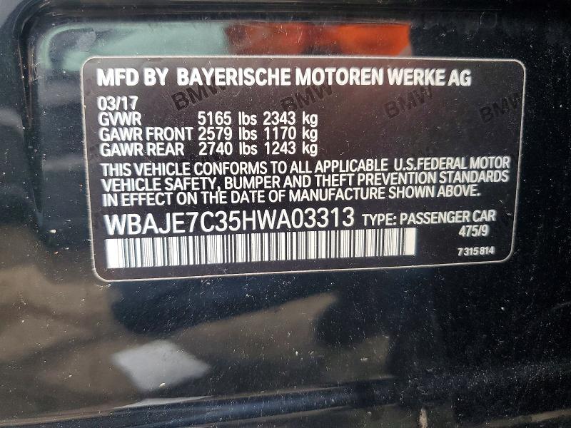 Aukcja sprzedaży 2017 Bmw 540, vin: WBAJE7C35HWA03313, numer aukcji: 69178516