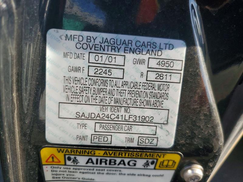 2001 Jaguar Xjr მანქანა იყიდება აუქციონზე, vin: SAJDA24C41LF31902, აუქციონის ნომერი: 70715366