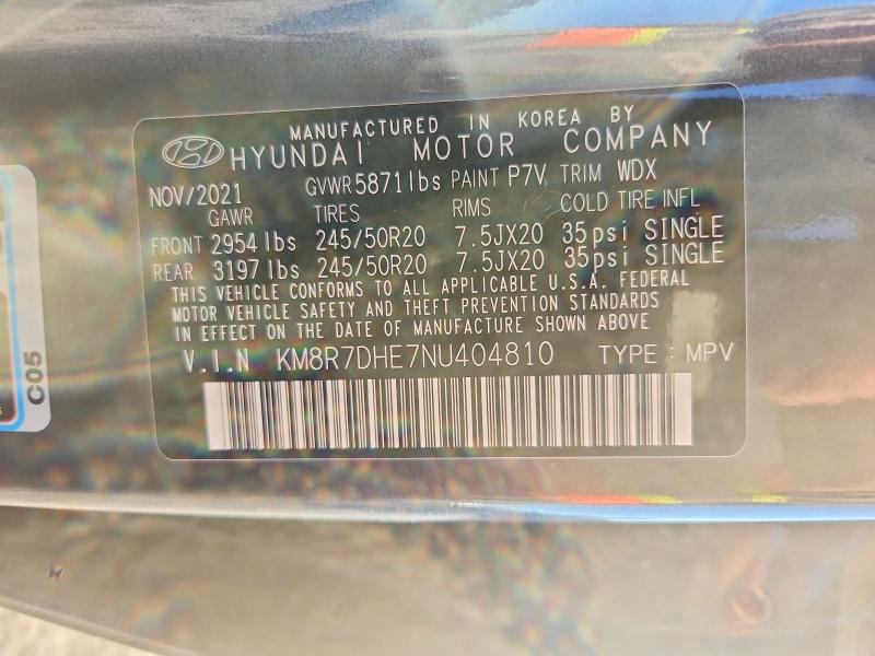 Aukcja sprzedaży 2022 Hyundai Palisade, vin: KM8R7DHE7NU404810, numer aukcji: 70079316