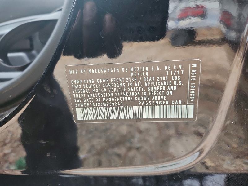 Aukcja sprzedaży 2018 Volkswagen Jetta, vin: 3VWDB7AJXJM260249, numer aukcji: 68778536