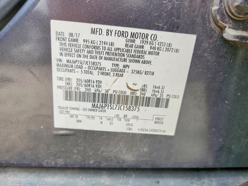 Aukcja sprzedaży 2018 Ford Ecosport, vin: MAJ6P1SL7JC158375, numer aukcji: 68551916