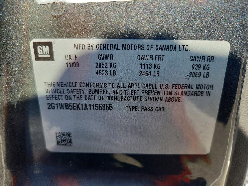 Aukcja sprzedaży 2010 Chevrolet Impala, vin: 2G1WB5EK1A1156865, numer aukcji: 69821336