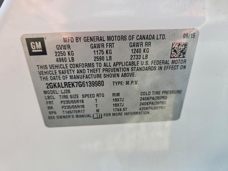 Продаж на аукціоні авто 2016 Gmc Terrain, vin: 2GKALREK7G6139980, номер лоту: 66765226