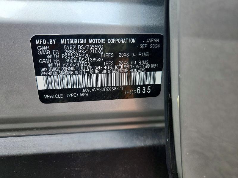 68678246 :رقم المزاد ، JA4J4VA82RZ088871         vin ، 2024 Mitsubishi Outlander مزاد بيع