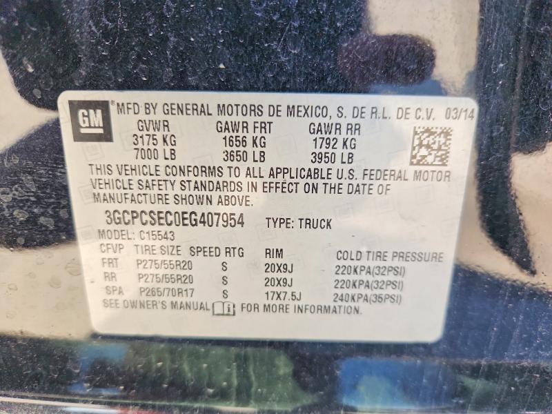 69769946 :رقم المزاد ، 3GCPCSEC0EG407954 vin ، 2014 Chevrolet Silverado مزاد بيع