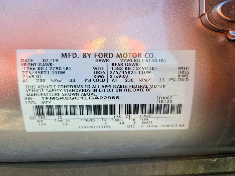 Продажа на аукционе авто 2020 Ford Explorer, vin: 1FM5K8GC1LGA22966, номер лота: 69590186