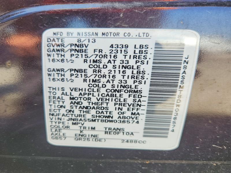 Aukcja sprzedaży 2013 Nissan Rogue, vin: JN8AS5MT8DW036574, numer aukcji: 66913576