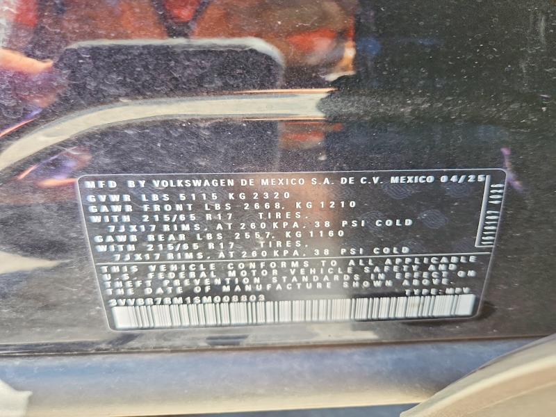 Aukcja sprzedaży 2025 Volkswagen Tiguan, vin: 3VVBR7RM1SM008803, numer aukcji: 67813316