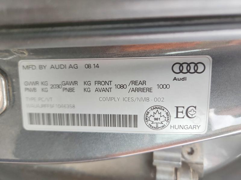 2015 Audi A3 მანქანა იყიდება აუქციონზე, vin: WAUAJRFF5F1046358, აუქციონის ნომერი: 69034096