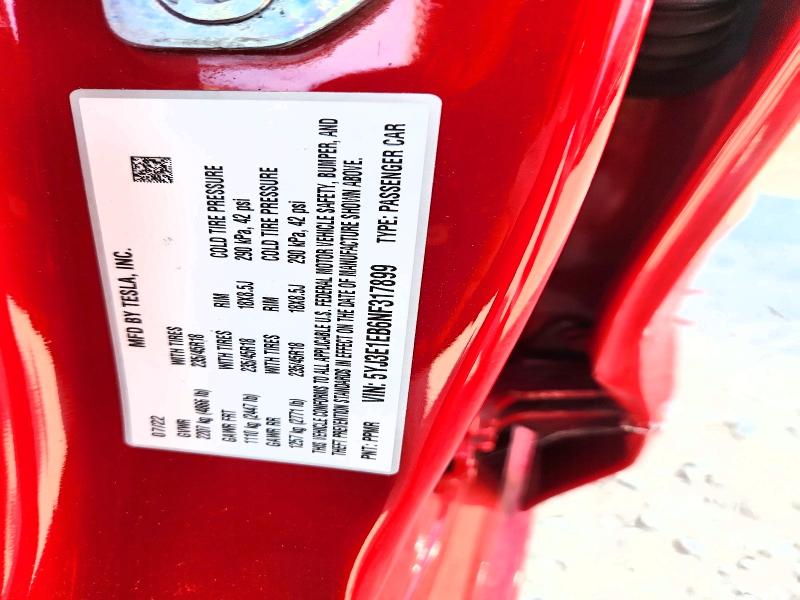 Продажа на аукционе авто 2022 Tesla Model 3, vin: 5YJ3E1EB6NF317899, номер лота: 68021156