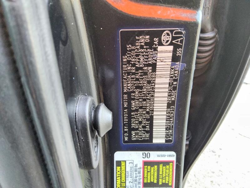 Продаж на аукціоні авто 2015 Toyota Corolla, vin: 2T1BURHE3FC342686, номер лоту: 68414716