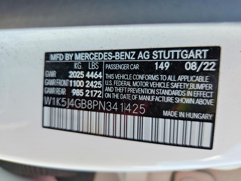 Aukcja sprzedaży 2023 Mercedes-benz Cla, vin: W1K5J4GB8PN341425, numer aukcji: 68389926