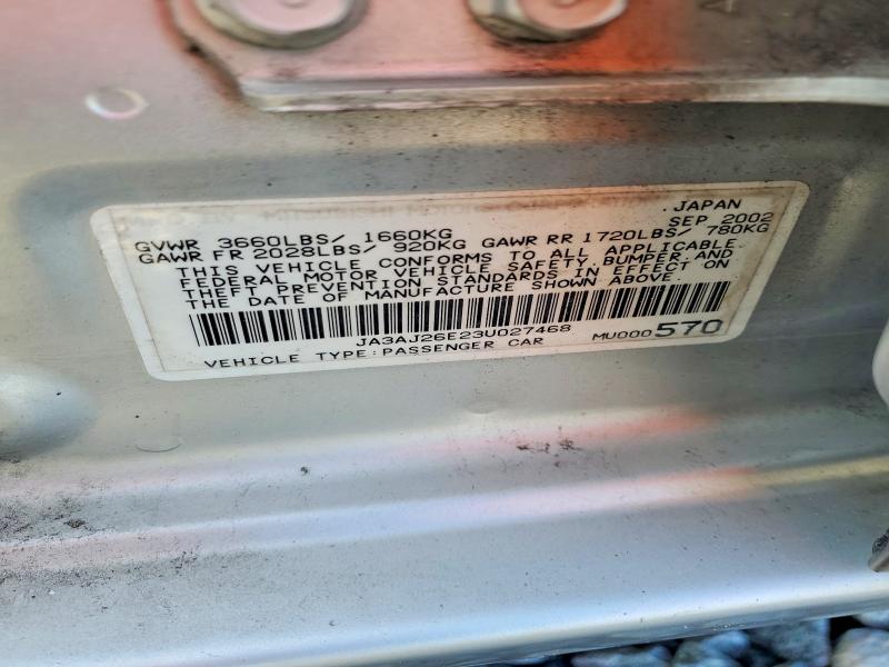 68105446 :رقم المزاد ، JA3AJ26E23U027468 vin ، 2003 Mitsubishi Lancer مزاد بيع