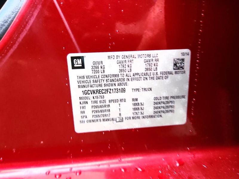 2015 Chevrolet Silverado მანქანა იყიდება აუქციონზე, vin: 1GCVKREC2FZ173109, აუქციონის ნომერი: 70959796