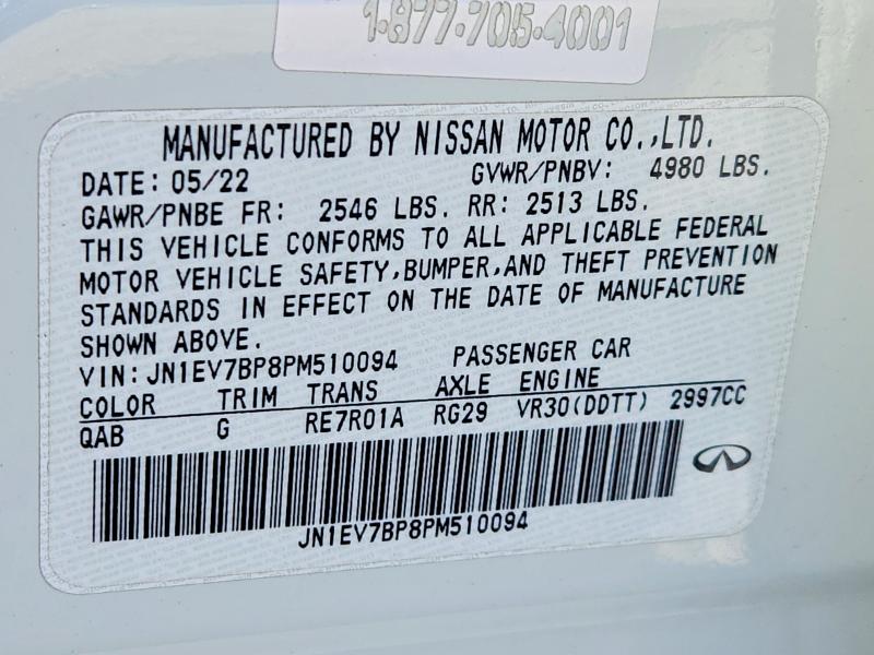 Продажа на аукционе авто 2023 Infiniti Q50, vin: JN1EV7BP8PM510094, номер лота: 69235036