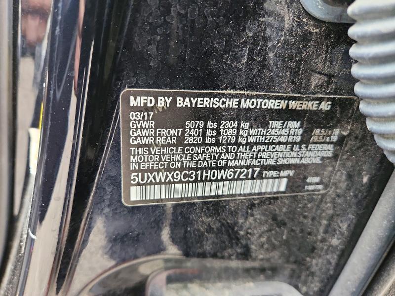 Продажа на аукционе авто 2017 Bmw X3, vin: 5UXWX9C31H0W67217, номер лота: 69340396