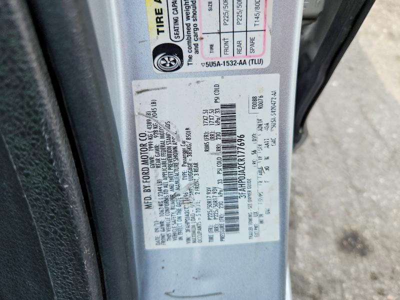 Aukcja sprzedaży 2012 Ford Fusion, vin: 3FAHP0JA2CR177696, numer aukcji: 70036136