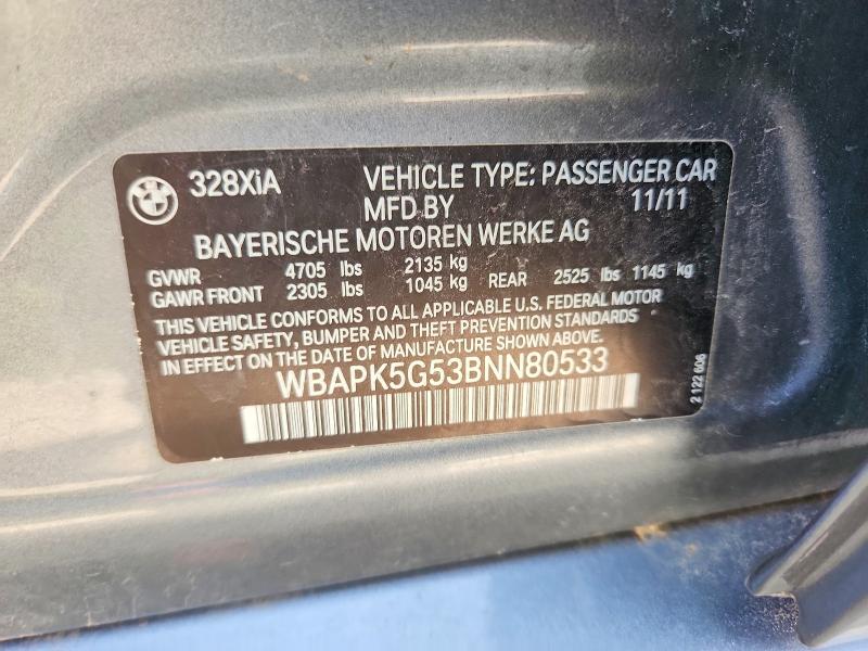 Продаж на аукціоні авто 2011 Bmw 328, vin: WBAPK5G53BNN80533, номер лоту: 69427806