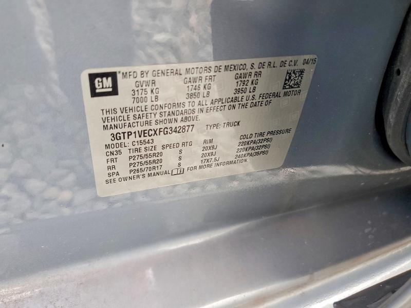 Aukcja sprzedaży 2015 Gmc Sierra, vin: 3GTP1VECXFG342877, numer aukcji: 67464936