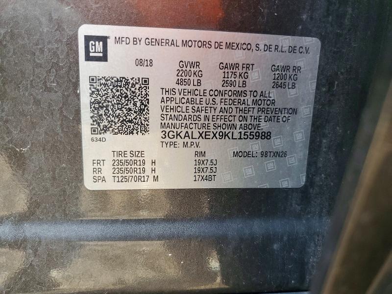 Aukcja sprzedaży 2019 Gmc Terrain, vin: 3GKALXEX9KL155988, numer aukcji: 69594606
