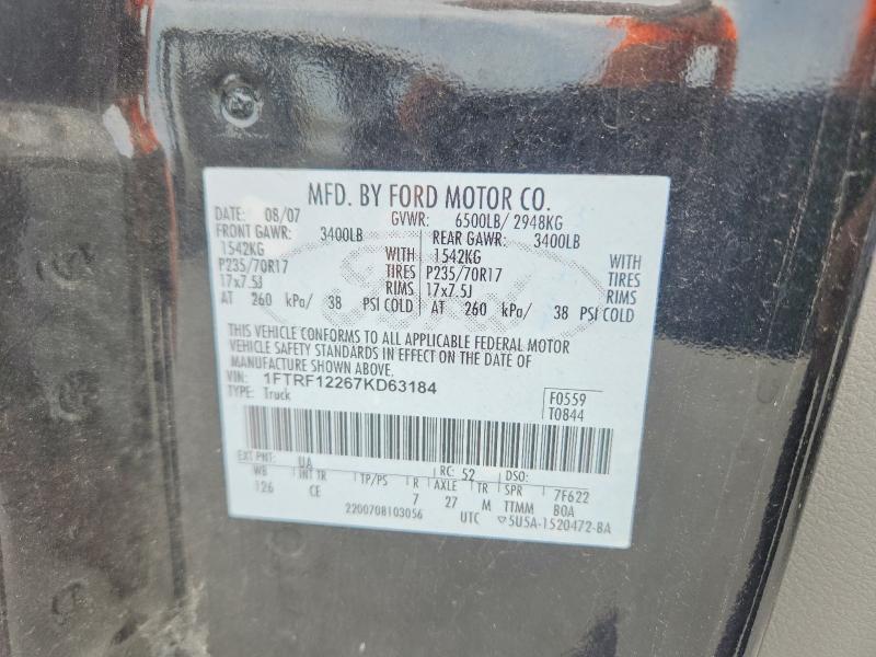 Aukcja sprzedaży 2007 Ford F150, vin: 1FTRF12267KD63184, numer aukcji: 70868576