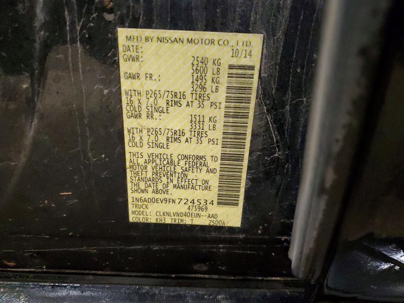 Aukcja sprzedaży 2015 Nissan Frontier, vin: 1N6AD0EV9FN724534, numer aukcji: 68897716