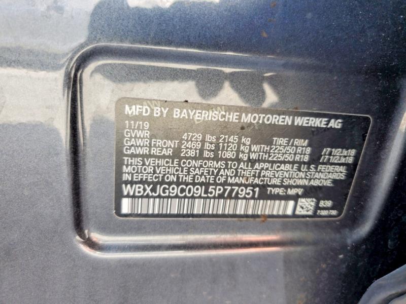 2020 Bmw X1 მანქანა იყიდება აუქციონზე, vin: WBXJG9C09L5P77951, აუქციონის ნომერი: 69917706