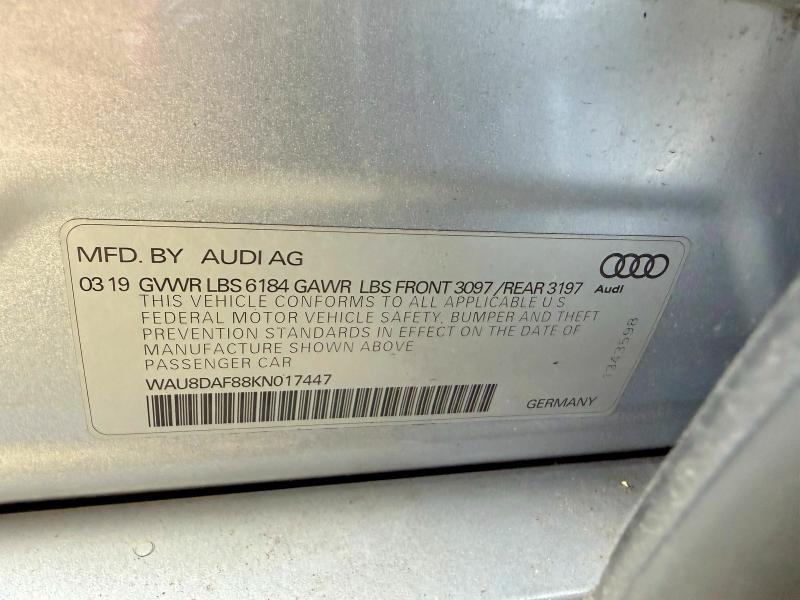Aukcja sprzedaży 2019 Audi A8, vin: WAU8DAF88KN017447, numer aukcji: 68299816