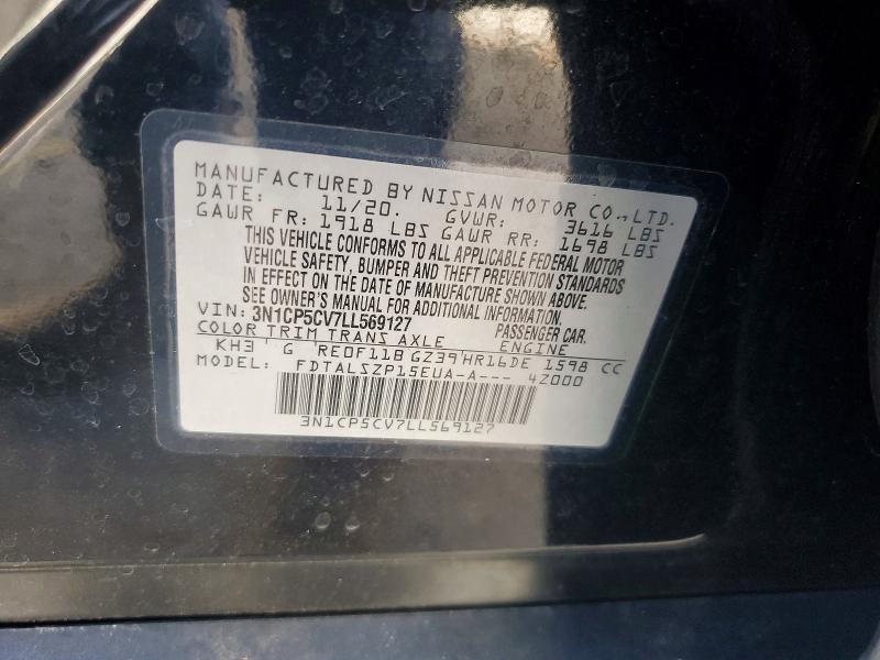 2020 Nissan Kicks მანქანა იყიდება აუქციონზე, vin: 3N1CP5CV7LL569127, აუქციონის ნომერი: 67527396
