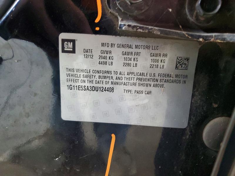 Aukcja sprzedaży 2013 Chevrolet Malibu, vin: 1G11E5SA3DU124408, numer aukcji: 68780606