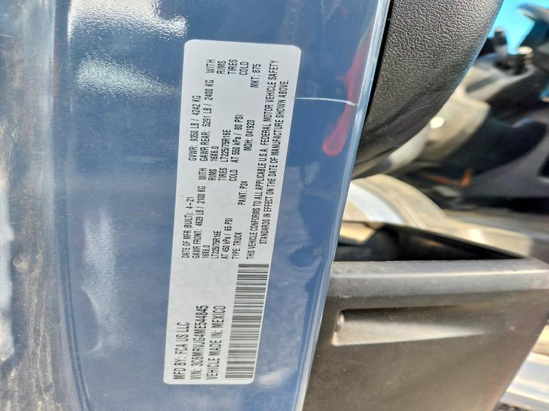 2021 Ram Promaster 3500 მანქანა იყიდება აუქციონზე, vin: 3C6MRVJG4ME544845, აუქციონის ნომერი: 69055616