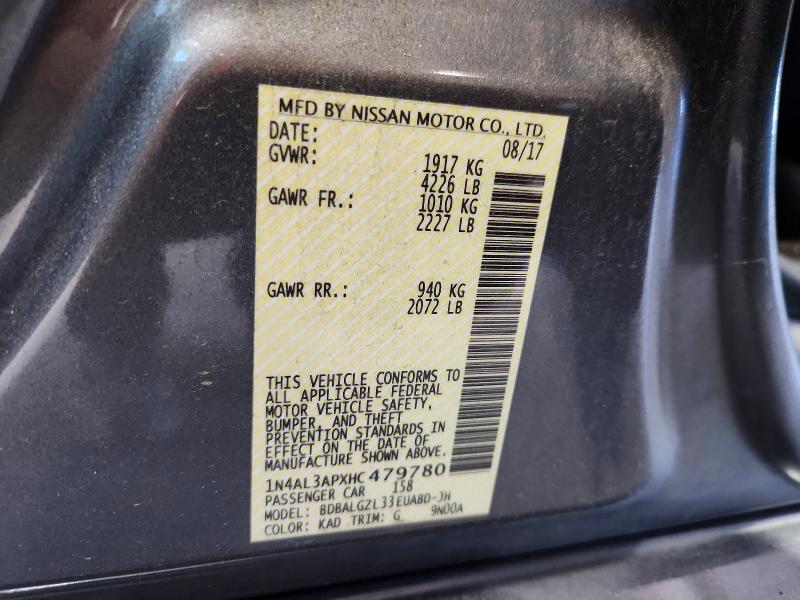 Продаж на аукціоні авто 2017 Nissan Altima, vin: 1N4AL3APXHC479780, номер лоту: 68693546