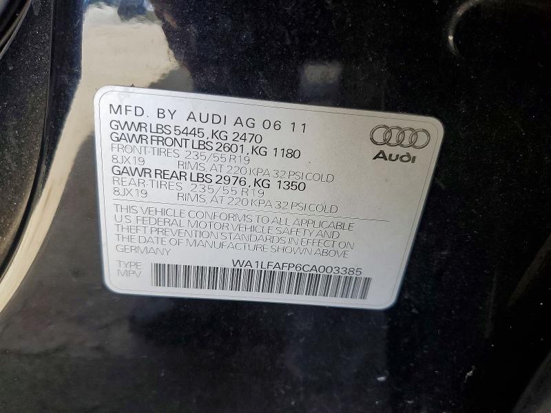 Aukcja sprzedaży 2012 Audi Q5, vin: WA1LFAFP6CA003385, numer aukcji: 67902496