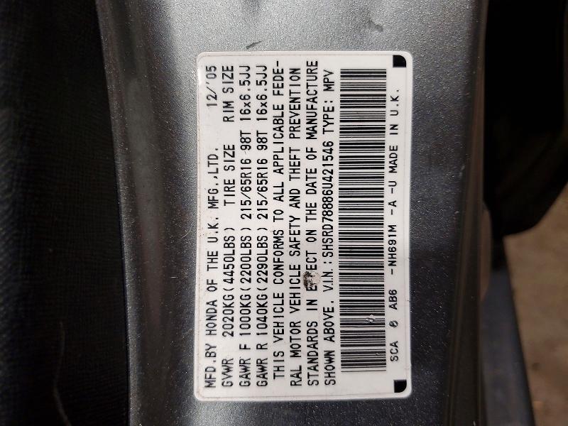 Продаж на аукціоні авто 2006 Honda Cr-v, vin: SHSRD78886U421546, номер лоту: 70069016