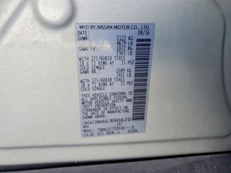 Aukcja sprzedaży 2016 Nissan Rogue, vin: 5N1AT2MV4GC890620, numer aukcji: 69785656
