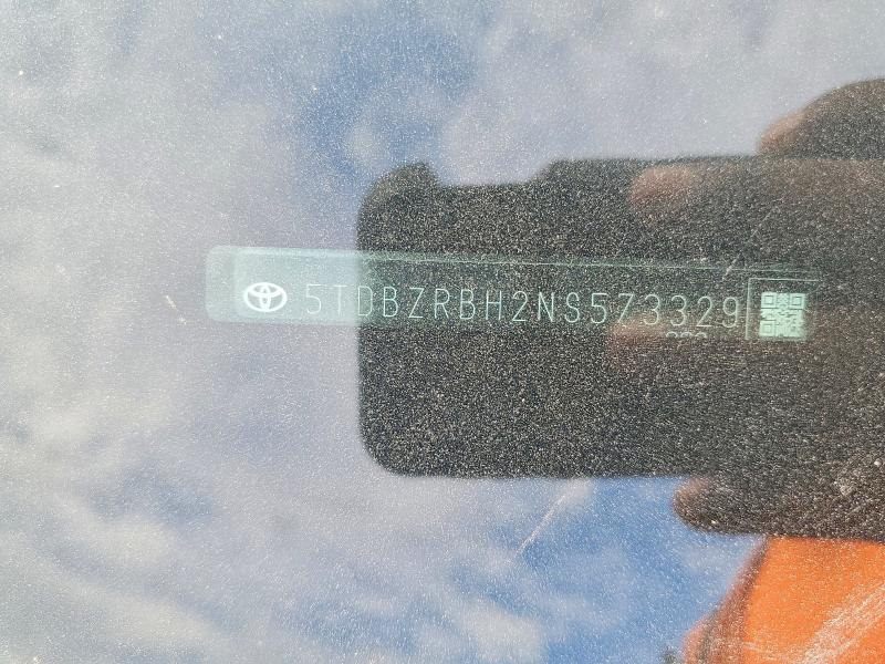 Aukcja sprzedaży 2022 Toyota Highlander, vin: 5TDBZRBH2NS573329, numer aukcji: 68135986